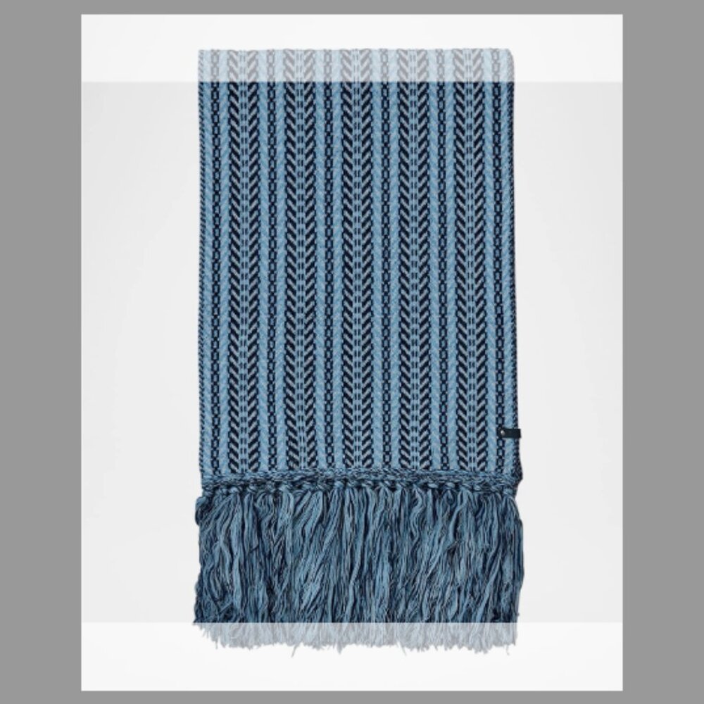 Mackage Men's Mona-CK Jacquard Wool Scarf (Orig. $295) w/tax Blue